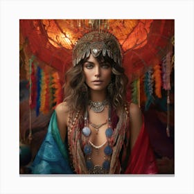 Woman In A Costume Canvas Print