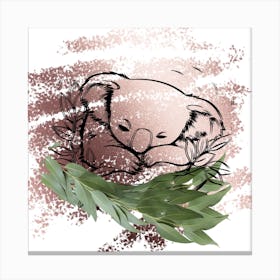 Koala sleeping In The Dark Canvas Print