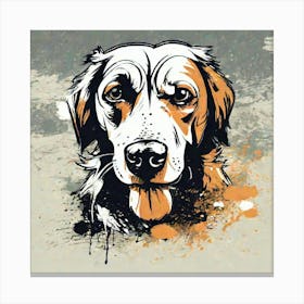 Illustration grunge dog Canvas Print