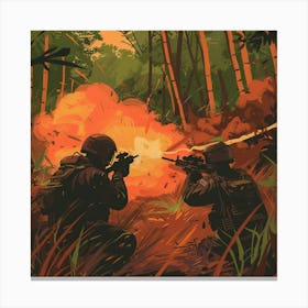 Soldier In A Forest Canvas Print