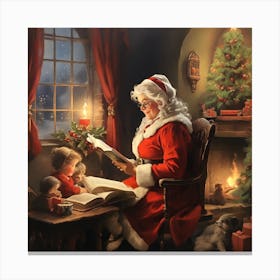 Santa Reading To Children 2 Canvas Print