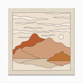 Mountain Peak Reflection Square Canvas Print