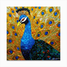 Peacock Blue - Peacock Premium Canvas Print