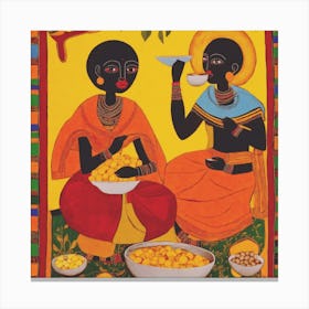 Ethiopian Women Nutmeg Wall Art Canvas Print