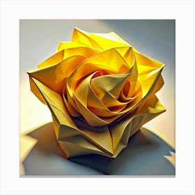 Yellow Origami Rose Canvas Print