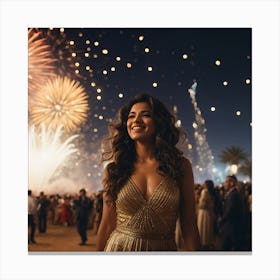 new year festival ( beautiful girl ) Canvas Print