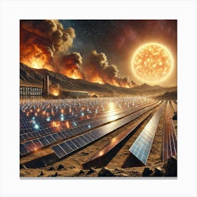 A Vast Landscape Of Solar Fields Canvas Print