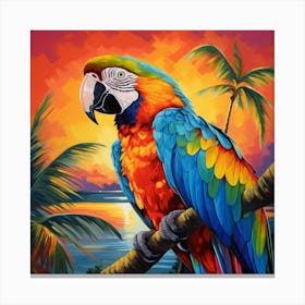 Parrot At Sunset 5 Canvas Print