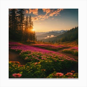 Sunset In The Mountains 30 Canvas Print