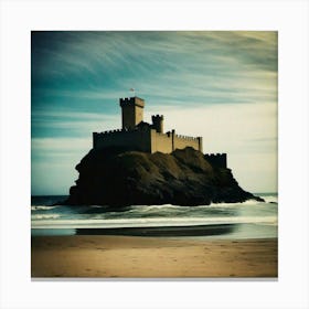 Big Sandcastle over ocean Canvas Print