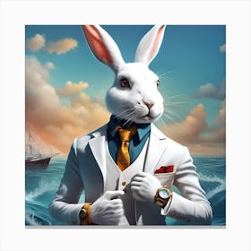 Rabbit In A Suit Canvas Print