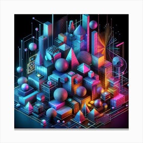 Neon Futurism: A Holographic Tribute to the Avant-Garde Movements of the 20th Century Canvas Print