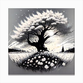 Tree In The Snow 7 Canvas Print