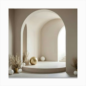 Room With A Gold Ball Canvas Print