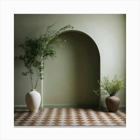 Room With A Green Wall Canvas Print