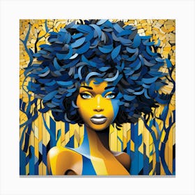 Blue Afro 1 Canvas Print