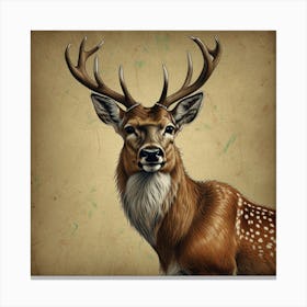 Deer Portrait 7 Canvas Print