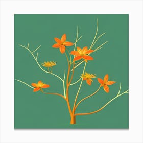 Orange Flowers On A Tree Canvas Print