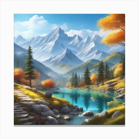 Autumn Landscape Painting 4 Canvas Print