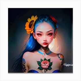 Tattooed Girl Canvas Print