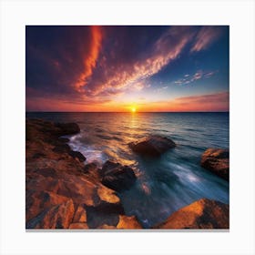 Sunset Over The Ocean 236 Canvas Print