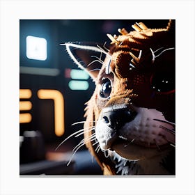 Wolf In Space Canvas Print