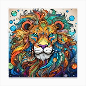 Vivid Abstract Lion Canvas Print