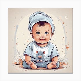 Baby Boy Illustration Canvas Print