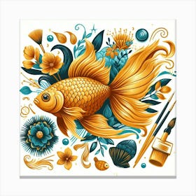Illustration gold fish 1 Canvas Print