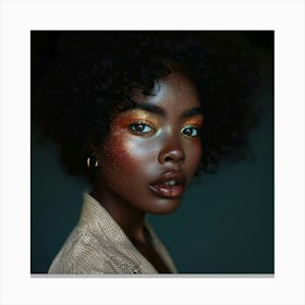 Model with creative makeup Canvas Print