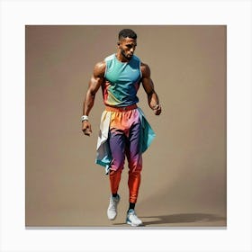 Man In A Colorful Outfit Canvas Print