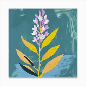 Lilac 3 Square Flower Illustration Canvas Print
