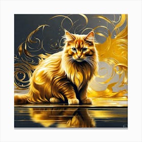 Golden Cat 14 Canvas Print