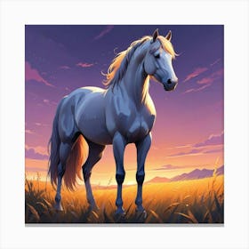 Horse In The Field 4 Canvas Print