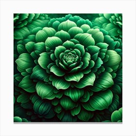 Abstract Green Flower Canvas Print