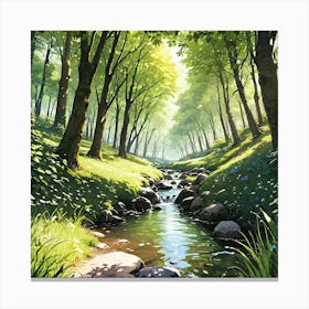 Stream In The Woods 6 Canvas Print