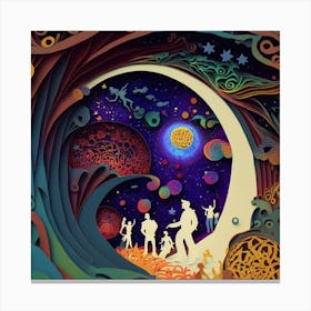 Colorful Moon Canvas Print