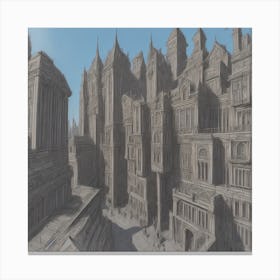 Architecture Sketch Canvas Print