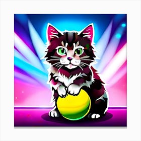 Cat With A Ball Canvas Print