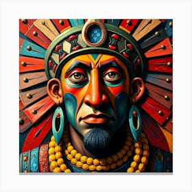 Aztec King Portrait Canvas Print