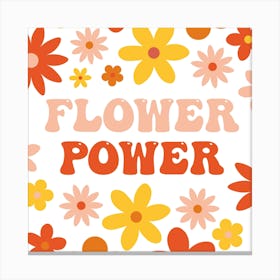 Flower Power Pink Square Canvas Print