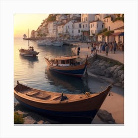 Sunset In Greece Canvas Print