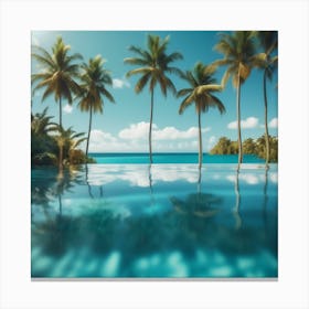 Palm trees and water  Canvas Print