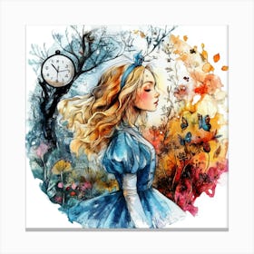 Watercolor Girl in Wonderland 5 Leinwandbild