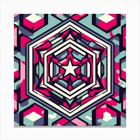 Pattern red green violet pink 1 Canvas Print