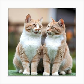 Two Tabby Cats Canvas Print