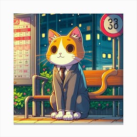 Cat In Business Suit Canvas Print