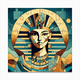 Abstract Puzzle Art Cleopatra Egypt Canvas Print
