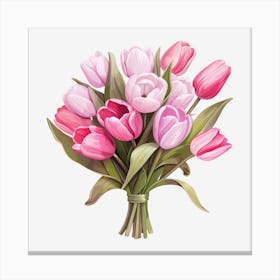 Bouquet Of Pink Tulips 3 Canvas Print