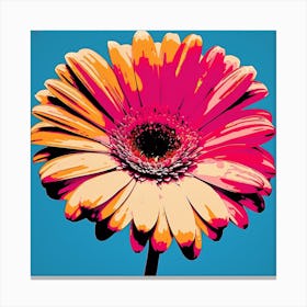 Andy Warhol Style Pop Art Flowers Gerbera Daisy 4 Square Canvas Print